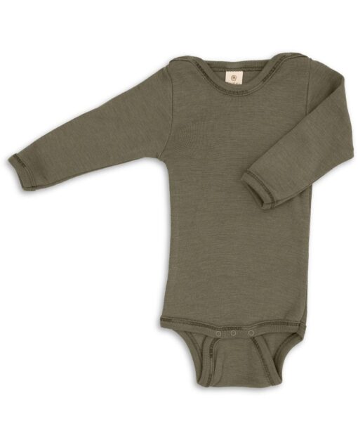 Engel Natur - Baby-Body langarm Olive