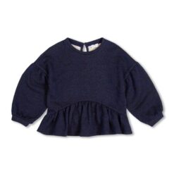 Petit Blush - Ruffle Sweater Blue Lurex
