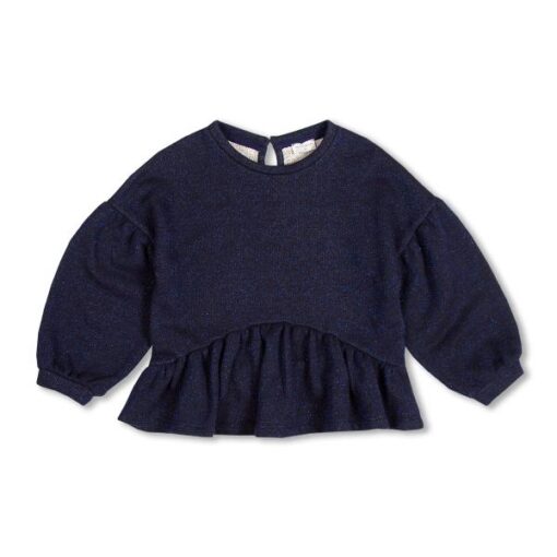 Petit Blush - Ruffle Sweater Blue Lurex