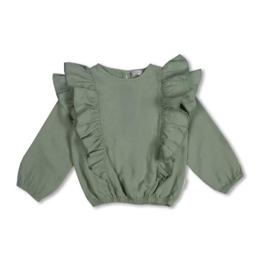 Petit Blush - Ruffle Blouse Iceberg Green