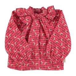 Piupiuchick - Blouse Pink checkered flowers