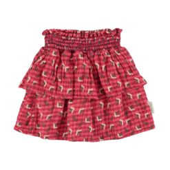 Piupiuchick - Short skirt Pink checkered flowers
