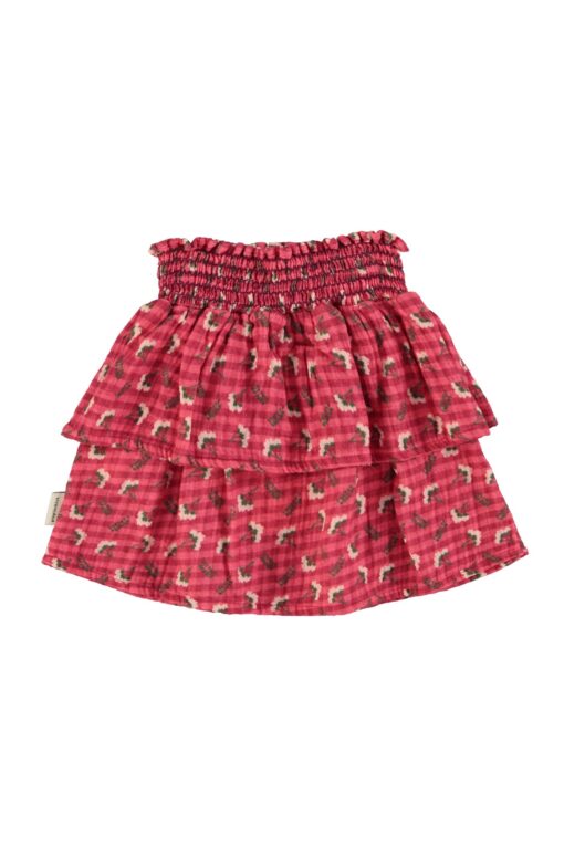 Piupiuchick - Short skirt Pink checkered flowers – Bild 2