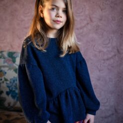 Alternative view of Petit Blush - Ruffle Sweater Blue Lurex