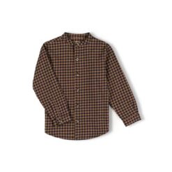 Nixnut - Mao Blouse Navy Checkered