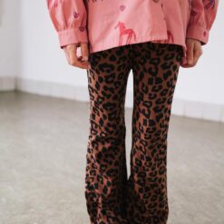 Alternative view of Daily Brat - Leopard Flared Pants Brown