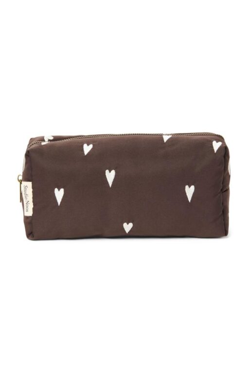 Studio Noos - Puffy Pouch Brown Hearts