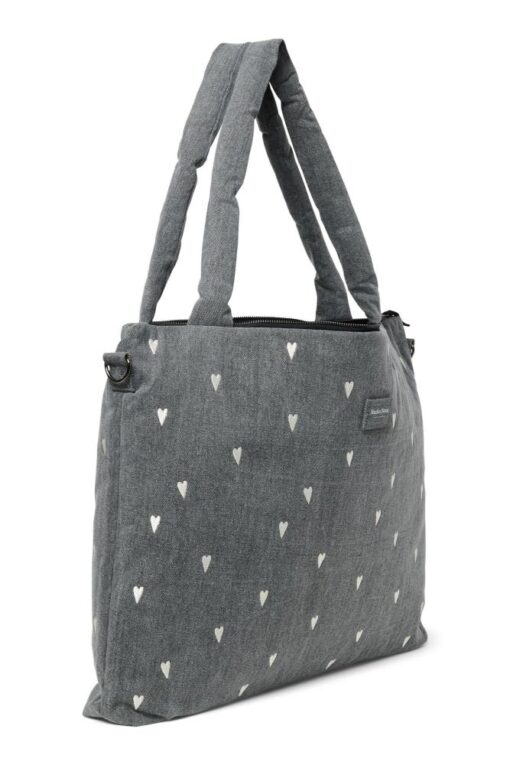 Studio Noos - Grey Denim Hearts Diaper Bag – Bild 5