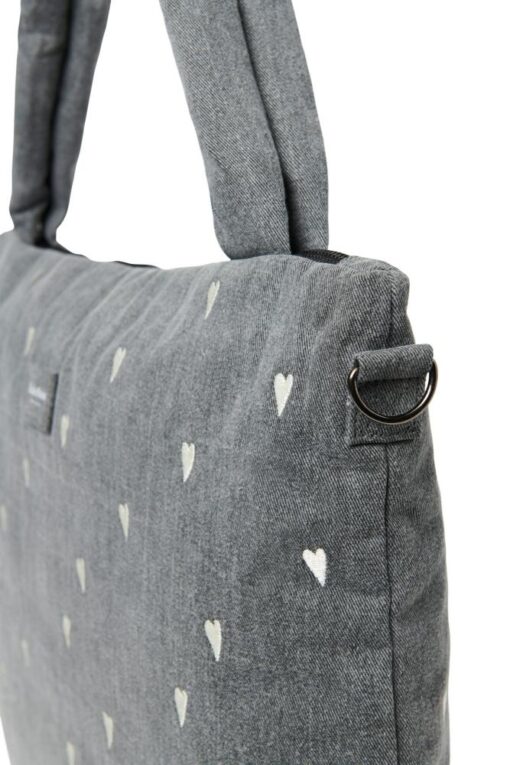 Studio Noos - Grey Denim Hearts Diaper Bag – Bild 3