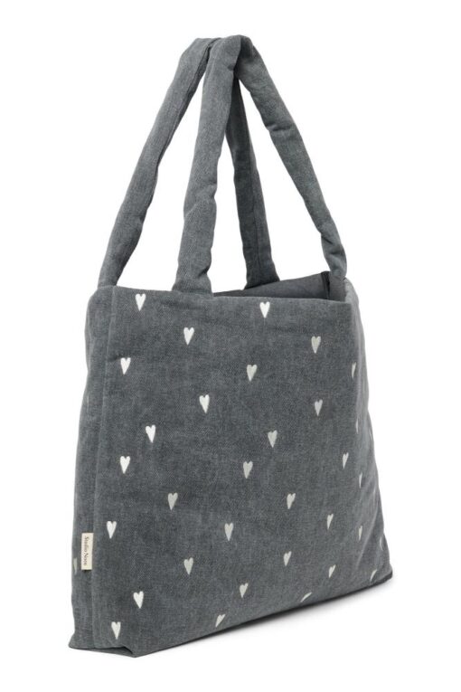 Studio Noos - Grey Denim Hearts Mom Bag – Bild 4