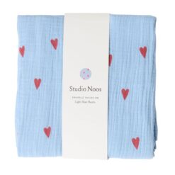 Studio Noos - Light Blue Hearts Swaddle Large