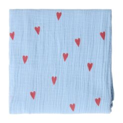 Alternative view of Studio Noos - Light Blue Hearts Swaddle Large