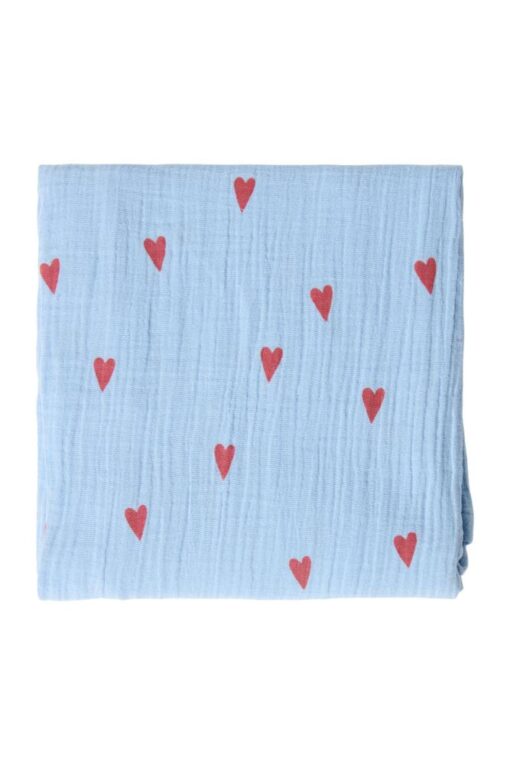 Studio Noos - Light Blue Hearts Swaddle Large – Bild 2
