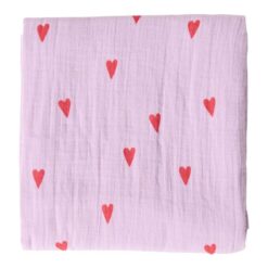 Alternative view of Studio Noos - Lilac Hearts Swaddle Large