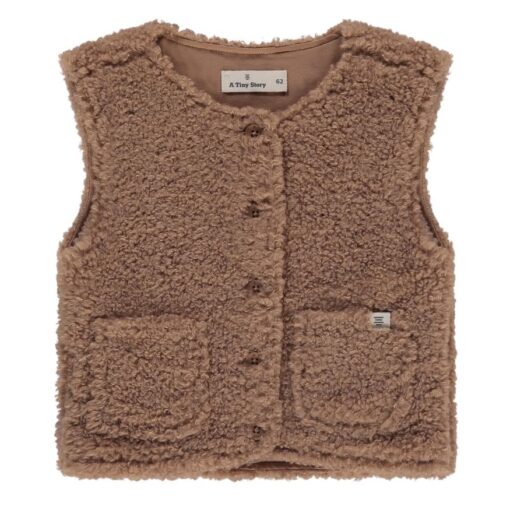 A Tiny Story - baby teddy sleeveless cardigan