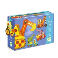 Djeco - Puzzle duo Bewegte Fahrzeuge