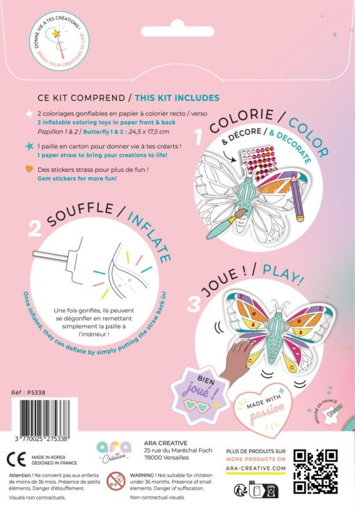 Ara Creative - Aufblasbare Ausmalbilder Schmetterling – Bild 2