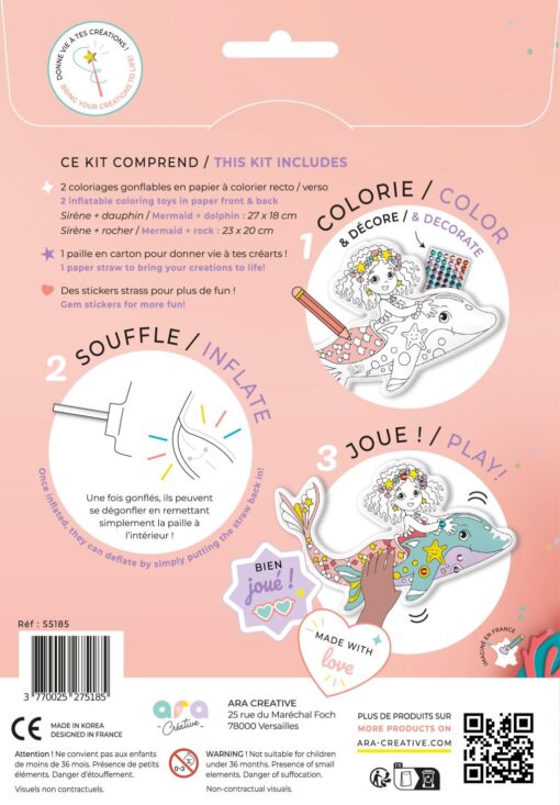 Ara Creative - Aufblasbare Ausmalbilder Meerjungfrau – Bild 2