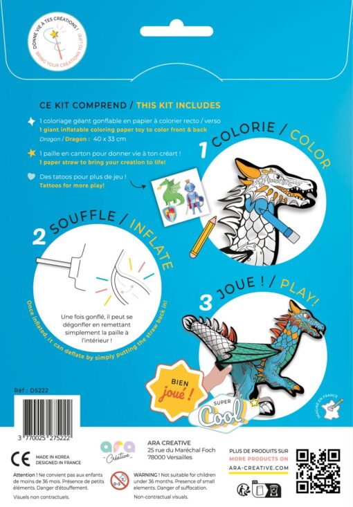 Ara Creative - Aufblasbare Ausmalbilder Drache – Bild 2