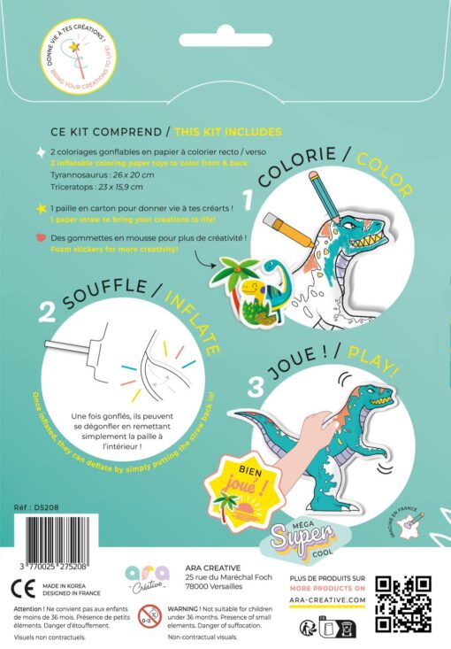 Ara Creative - Aufblasbare Ausmalbilder Dino – Bild 2