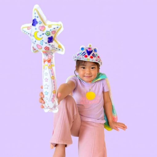 Ara Creative - Aufblasbare Ausmalbilder Krone und Zauberstab – Bild 3