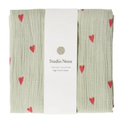 Studio Noos - Sage Hearts Swaddle Large