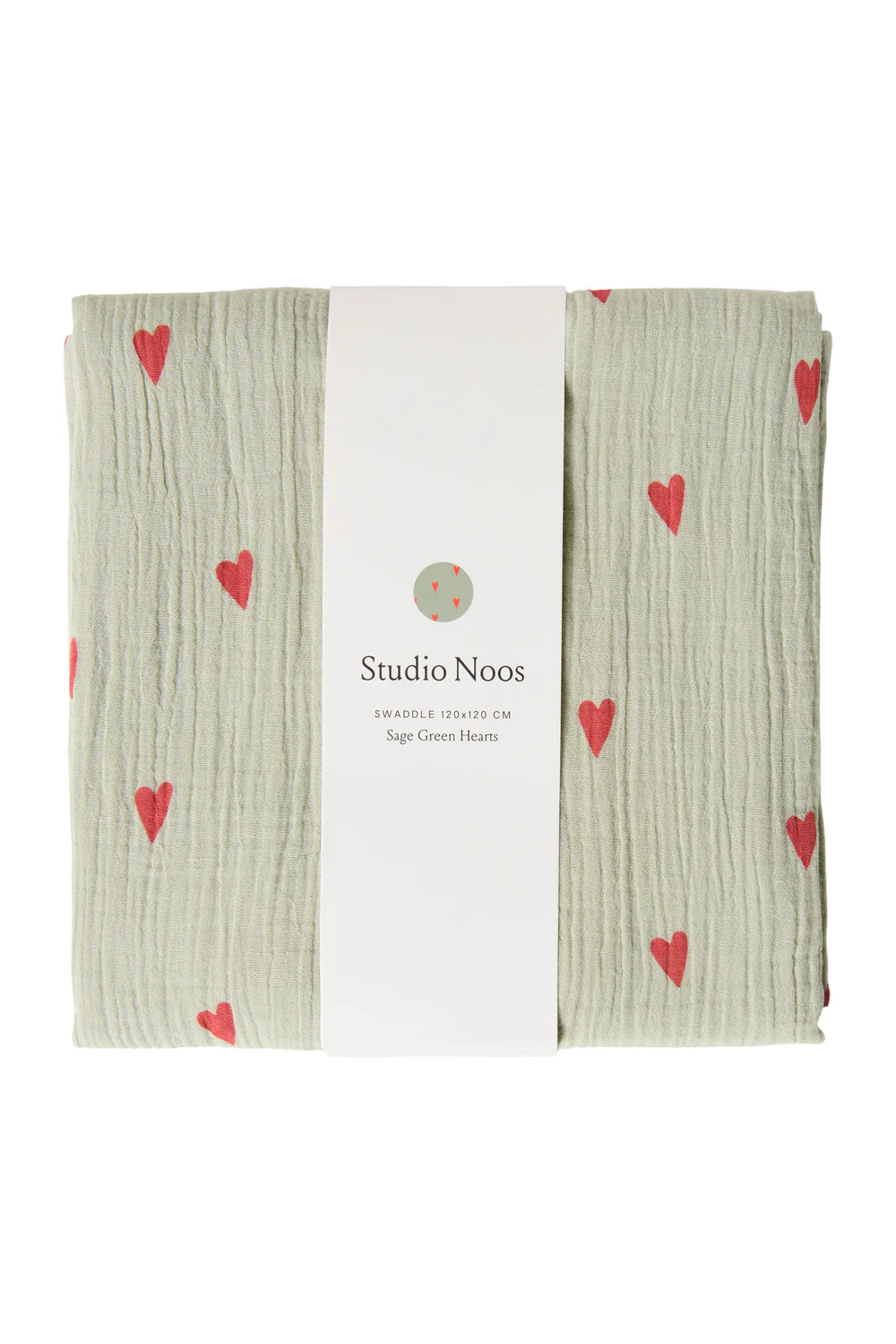 Studio Noos - Sage Hearts Swaddle Large