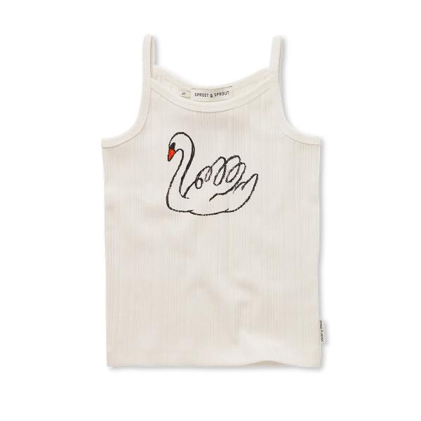Sproet & Sprout - Girls spaghetti top swan
