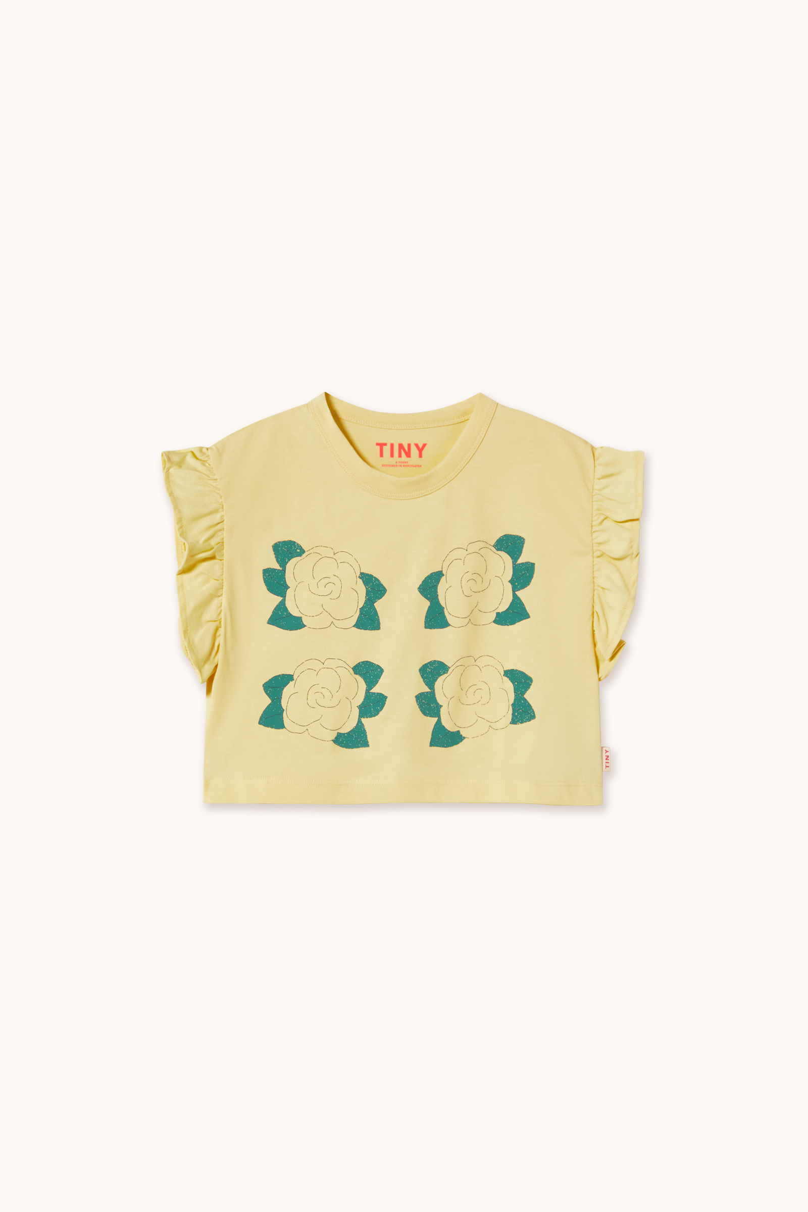 Tinycottons - Yellow Flowers Graphic Crop Tee