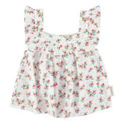 Piupiuchick - Blouse red flowers allover