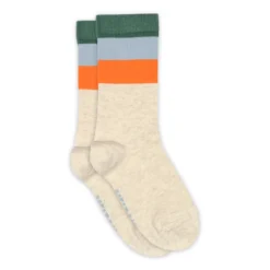 Melton - Wide Stripes Socks Light Beige Melange