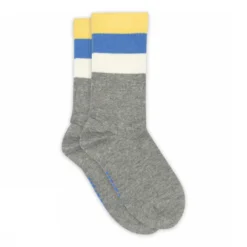 Melton - Wide Stripes Socks Light Grey Melange