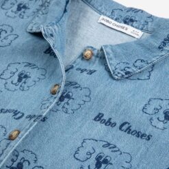 Alternative view of Bobo Choses - Pickle The Dog all over denim shirt