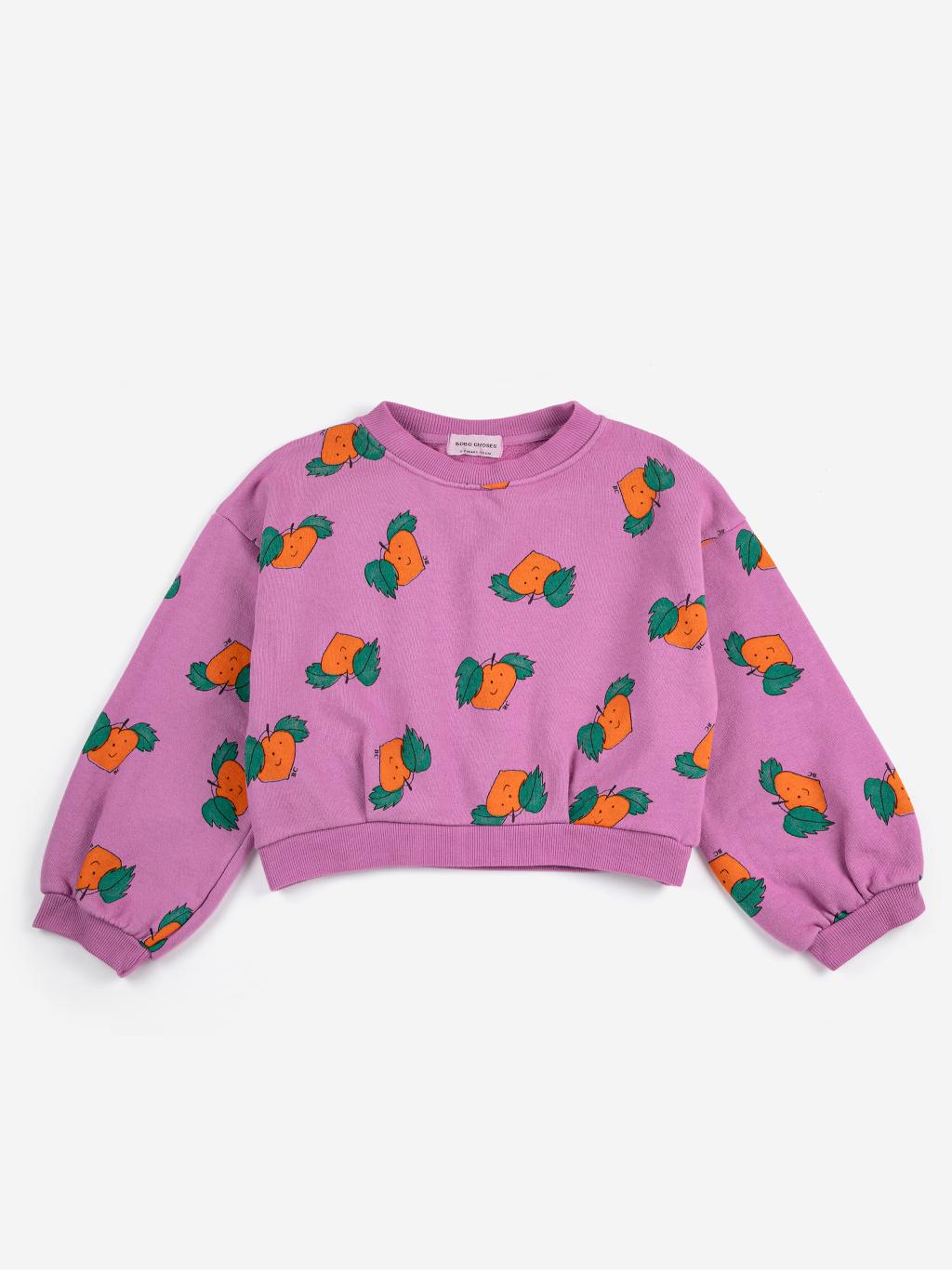 Bobo Choses - Tangerine all over cropped sweatshirt