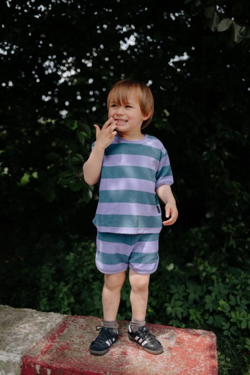 Daily Brat - Striped Towel T-Shirt Teal – Bild 2