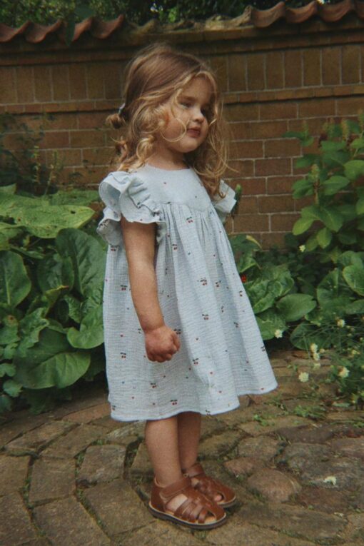 Konges Slojd – Coco Dress Cherry Blue Coeur – Bild 4