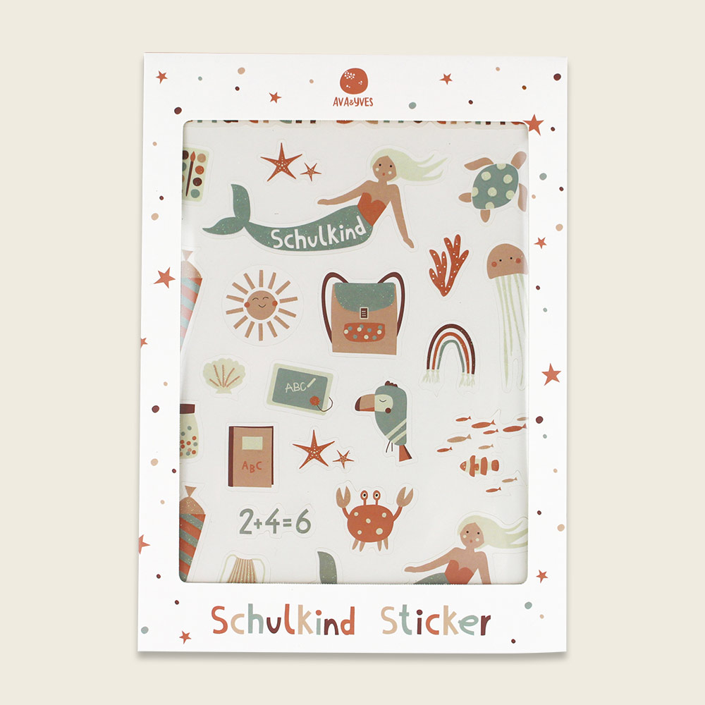 Ava & Yves - Klebesticker Schulkind mit Glitzereffekt Under the Sea