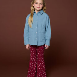 Alternative view of Petit Blush - Bowie Flared Pants Hearts