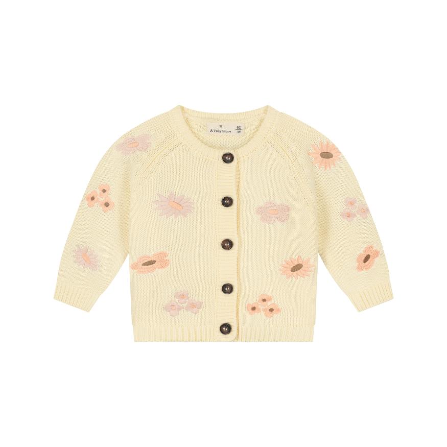 A Tiny Story - Baby Cardigan Ivory Bloom