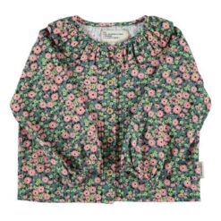 Piupiuchick - Blouse green multicolor flowers