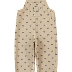 Piupiuchick - Dungarees beige black hearts
