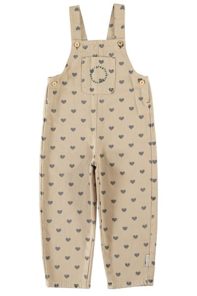 Piupiuchick - Dungarees beige black hearts