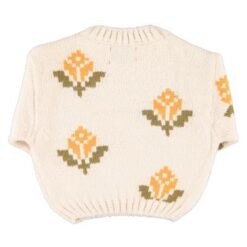 Alternative view of Piupiuchick - Jacquard sweater flowers ecru