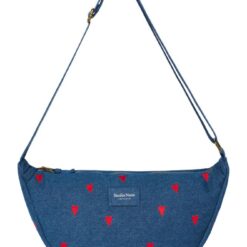Studio Noos - Denim Adult Fanny Pack Dark Blue Red Hearts
