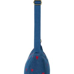 Studio Noos - Denim Adult Fanny Pack Dark Blue Red Hearts – Bild 3