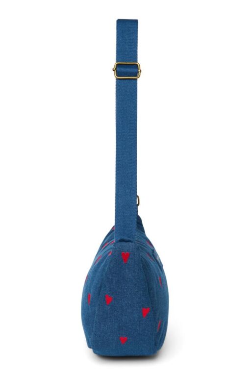 Studio Noos - Denim Adult Fanny Pack Dark Blue Red Hearts – Bild 3