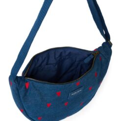 Studio Noos - Denim Adult Fanny Pack Dark Blue Red Hearts – Bild 4