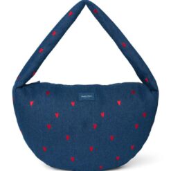 Studio Noos - Denim Cross Body Bag Dark Blue Red Hearts
