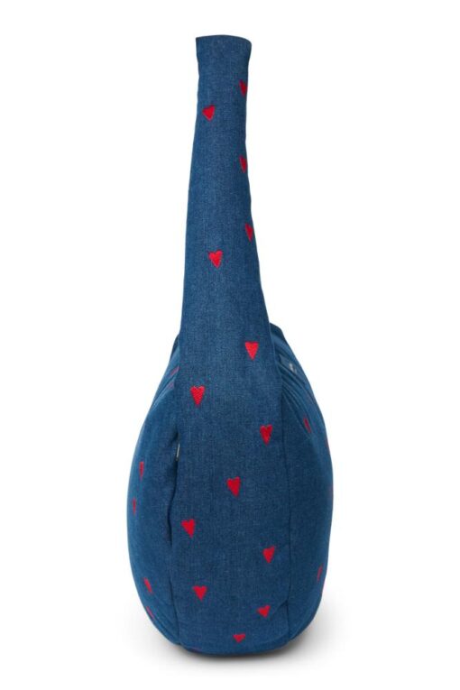 Studio Noos - Denim Cross Body Bag Dark Blue Red Hearts – Bild 5
