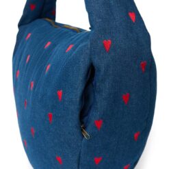 Studio Noos - Denim Cross Body Bag Dark Blue Red Hearts – Bild 3